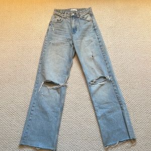 Zara Light Wash Wide Leg Jeans